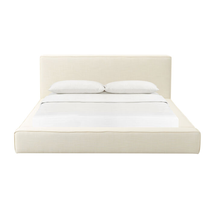 Olafur Cream Linen King Bed
