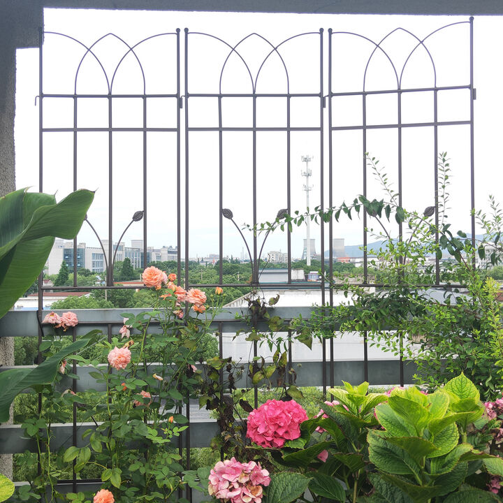 4-Piece Metal Garden Trellis, Heavy-Duty Rustproof Plant Support for Outdoor Garden