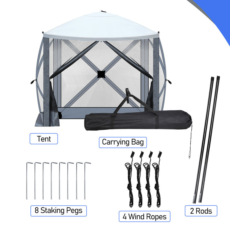 Pop-Up Camping Canopy for Outdoor Shade at Beach, Garden, or Backyard image number 7