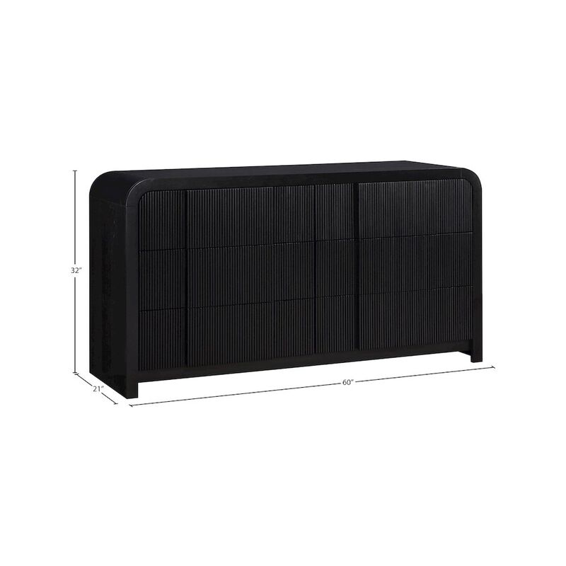 Meridian Furniture Fluted Black Dresser