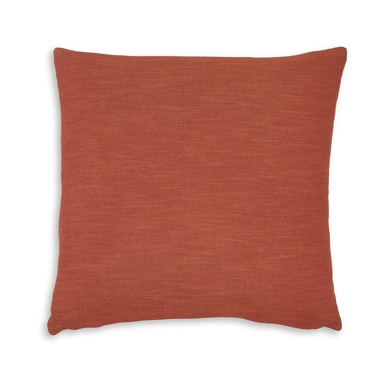 Ina 22 Inch Accent Throw Pillow Set of 4, Square, Rust Brown Cotton Linen - Benzara