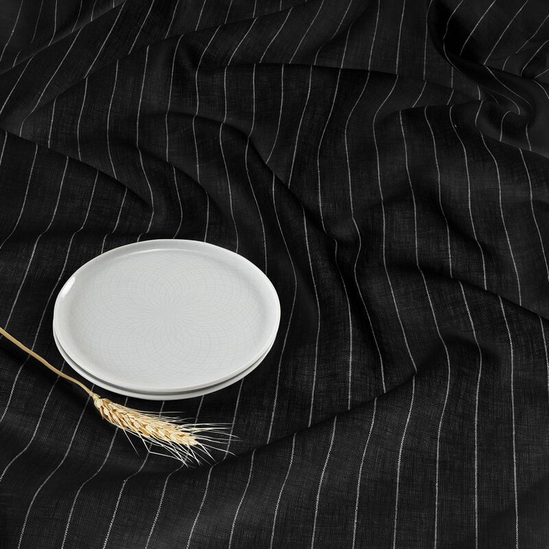 Linen Table Throw - Pinstripe