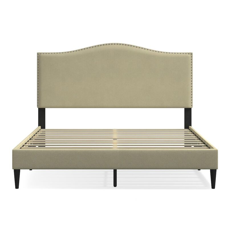 Rize Home Leighford Queen Platform Bed Beige image number 0