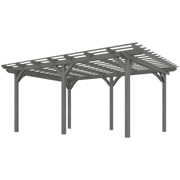 Hivvago 12x16 Backyard Wood Pergola Structure with Trellis