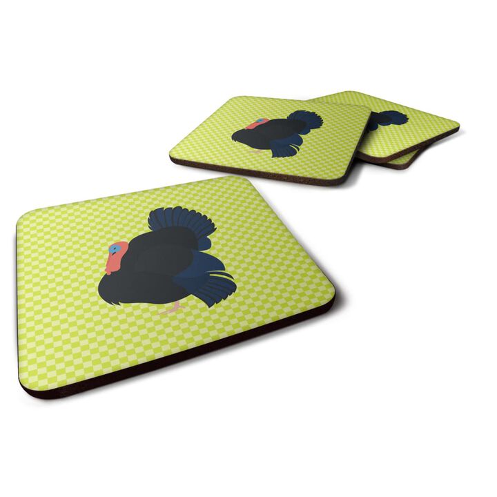 Caroline's Treasures Norfolk Black Turkey Green Decorative coasters, 3.5, Multicolor