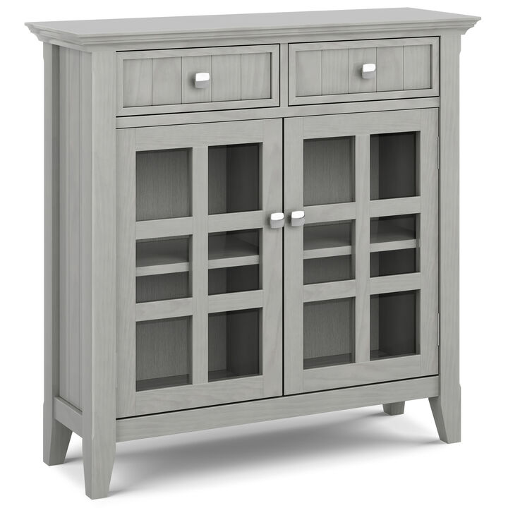 Acadian SOLID WOOD 36 inch Wide Rustic Entryway Hallway Storage Cabinet in Fog Grey
