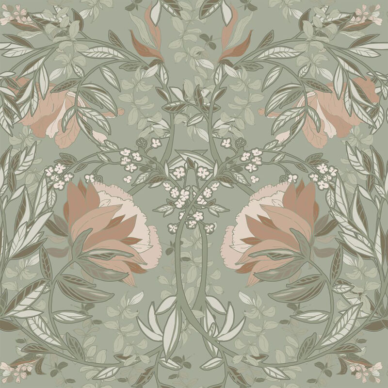 Ester Sage Nouveau Blooms Wallpaper image number 0