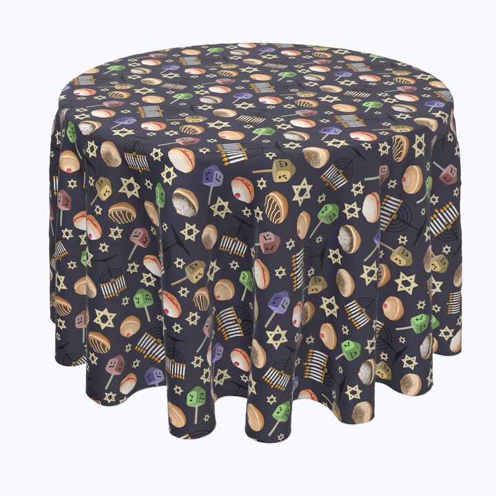 Fabric Textile Products, Inc. Round Tablecloth, 100% Polyester, Dreidel Delightfulness