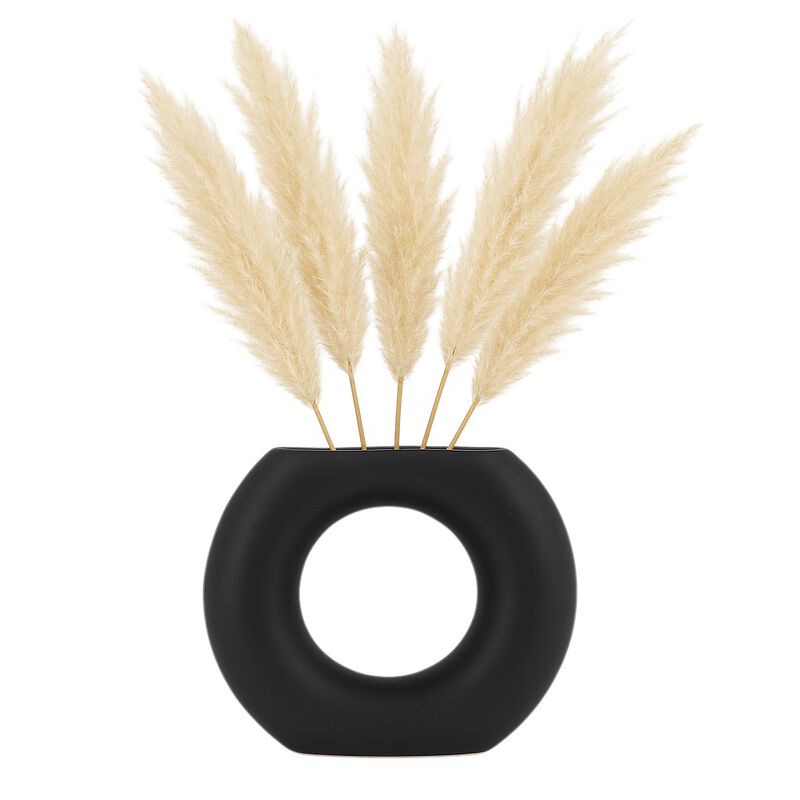 Cer, 5" Donut Vase, Black image number 1