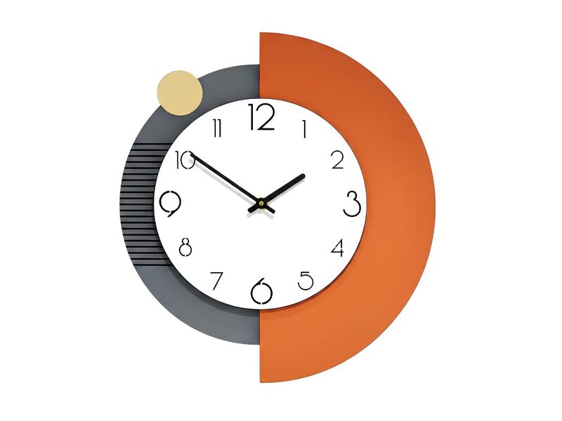 Modern Wall Clock Black Wood Silent Non Ticking Battery Operated image number 0
