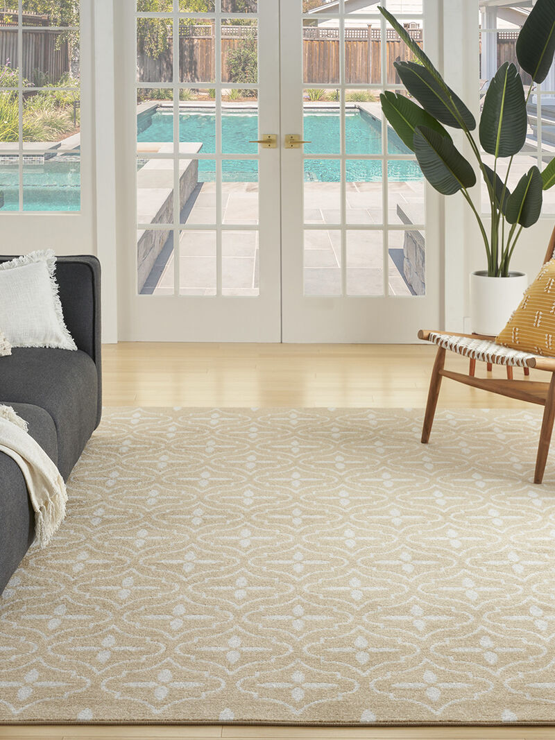Nourison Essentials NRE04 Beige/Ivory 5' x 7' Rug image number 2
