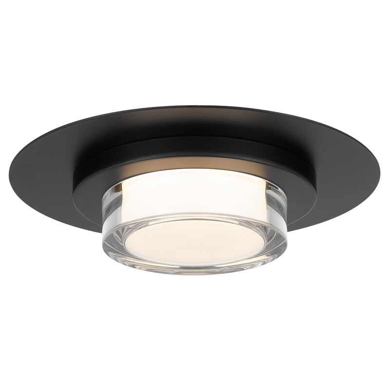 Plate Round 12 inch Black LED Flush Mount image number 1