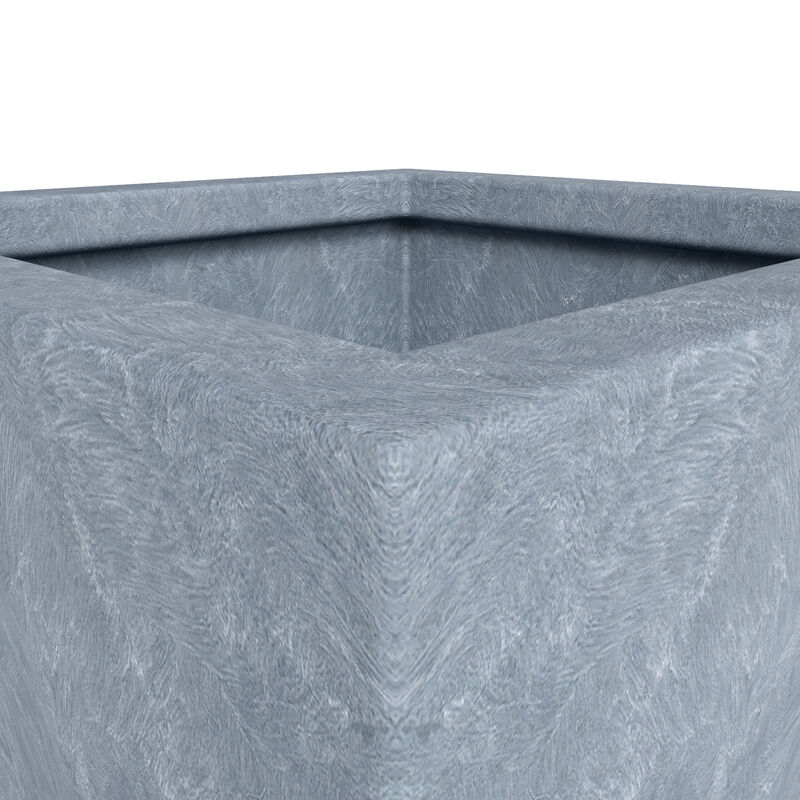 Leisuremod Serene Series Fiberstone and MgO Clay Square 21" Planter