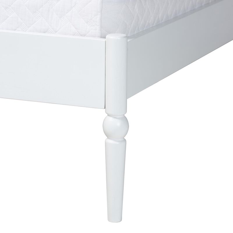 Baxton Studio Brantley Spindle Platform Bed - Farmhouse Bed Frame with Scalloped Headboard and Turned Posts image number 4