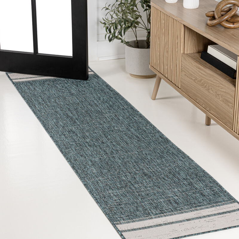 Alda Modern Minimalist Mingled Solid Indoor/Outdoor Area Rug