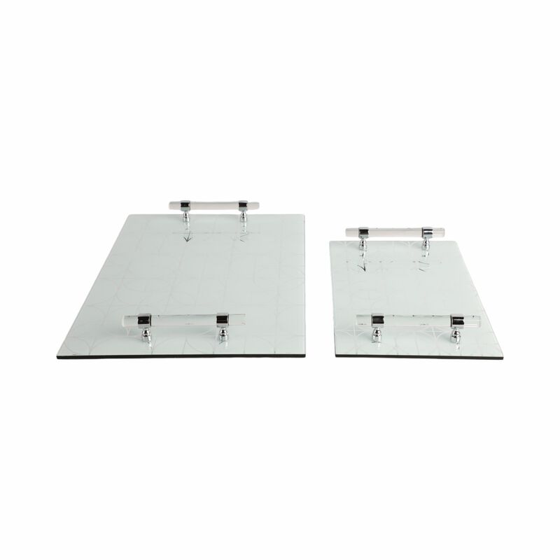 S/2 Sparkly Geo Glass Trays image number 2