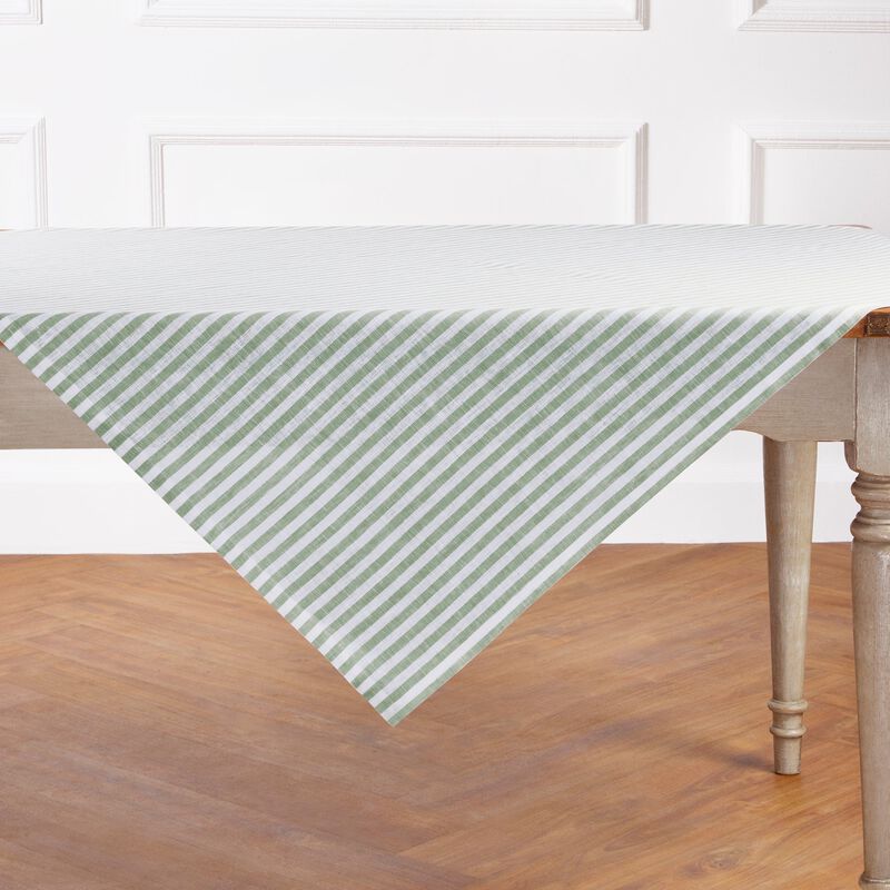 Solino Home Amalfi Stripe 100% Linen Table Throw &ndash; Handcrafted, Machine Washable, Perfect for Holiday and Everyday Dining