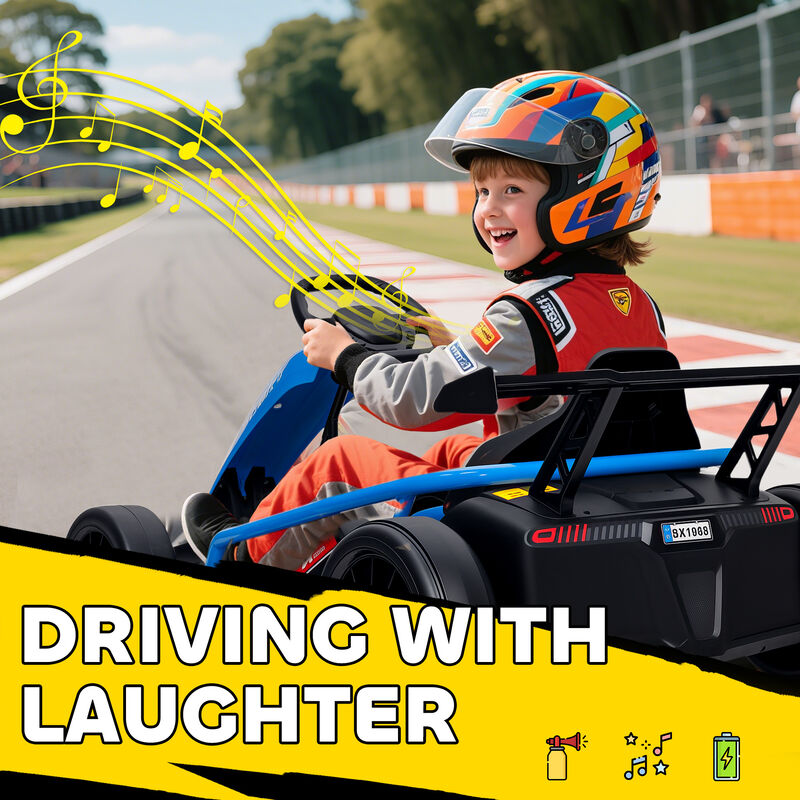 BreeBe 24V 7AH Kids Electric Go Kart, 8.1 MPH Battery Powered Drift Kart with Dual Motors, Soft Start image number 6
