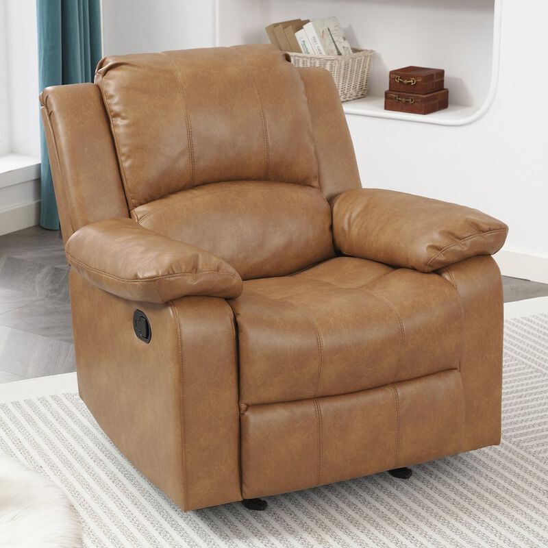 Comfort Pointe Clifton Saddle Leather Gel Glider Rocker Recliner