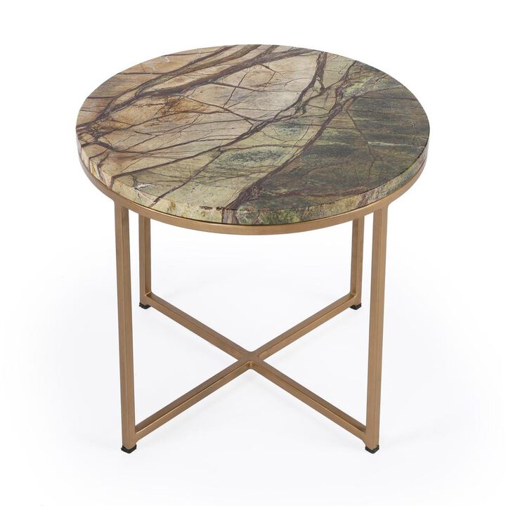 Marble Side Table, Green & Brown, Belen Kox