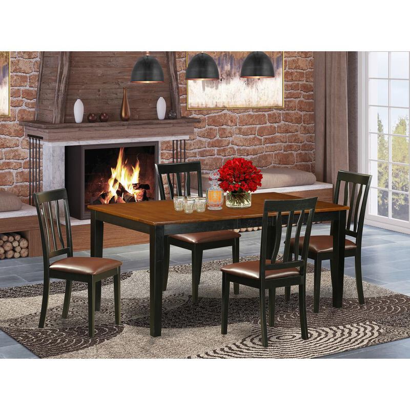 5 PC Kitchen Table set-Dining Table and 4 Wood Kitchen Chairs