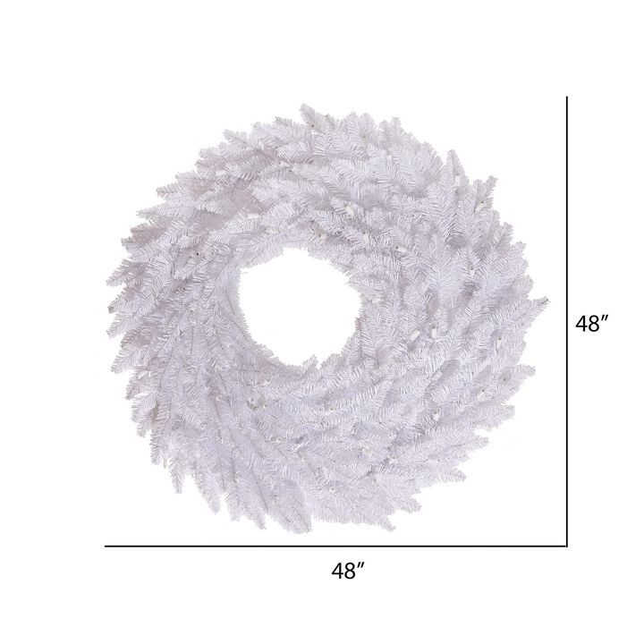Vickerman 48" White Fir Artificial Christmas Wreath, Unlit - Faux Fir Christmas Wreath - Indoor Seasonal Home Decor