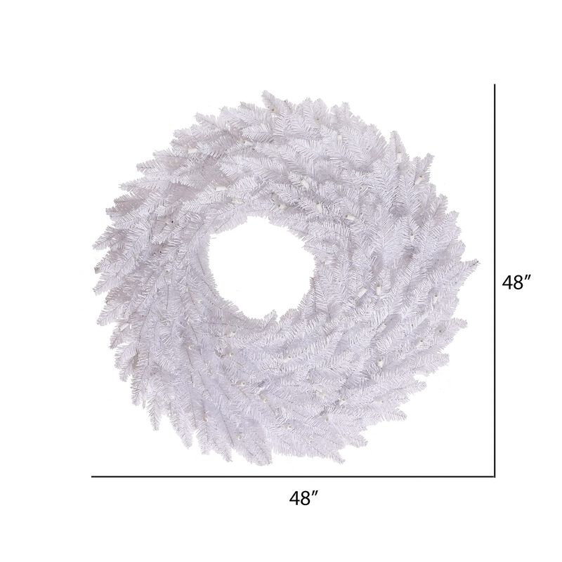 Vickerman 48" White Fir Artificial Christmas Wreath, Unlit - Faux Fir Christmas Wreath - Indoor Seasonal Home Decor image number 1