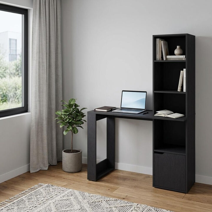 HomeRoots 39" White Wood Pedestal Computer Desk