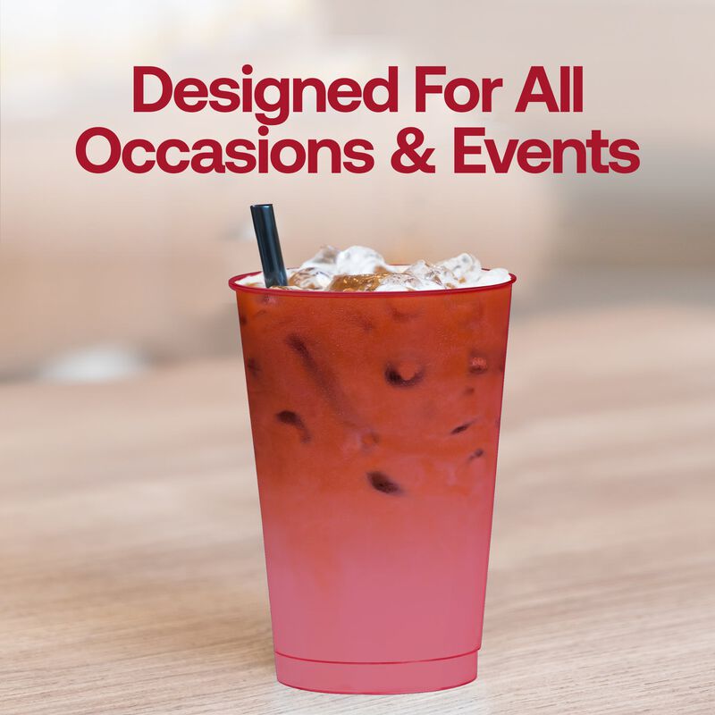 12 oz. Clear Red Plastic Party Cups (240 Cups) image number 7