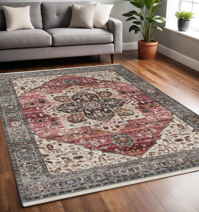 HomeRoots Medallion Area Rug