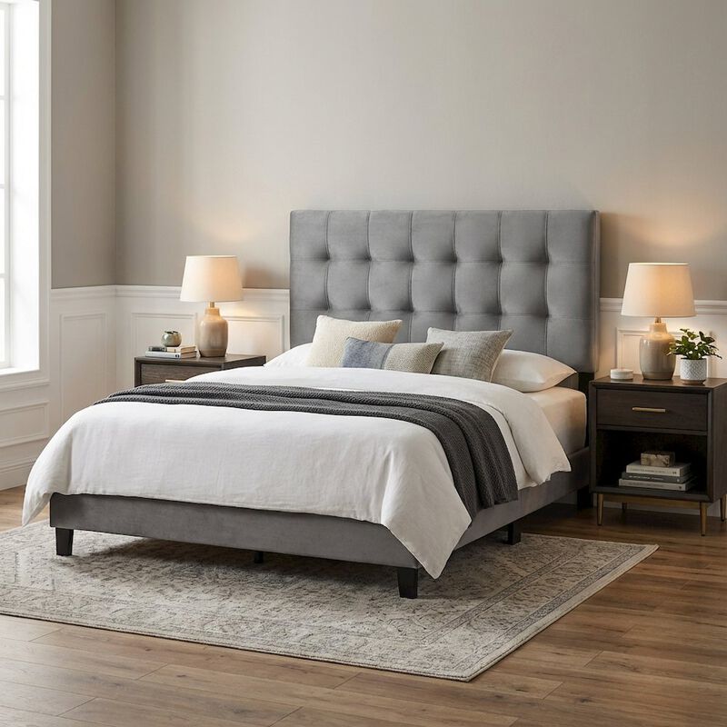 Biscuit Tufted Twin Headboard in Performance Velvet with Durable Frame image number 3