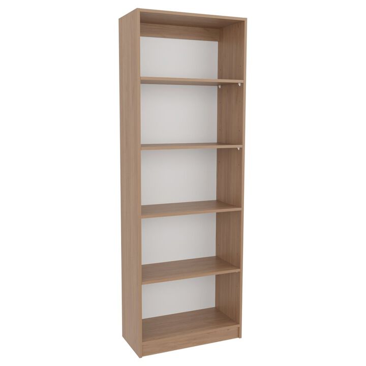 4-Tier Bookcase with Modern Storage for Books and Decor, Natural Oak / White