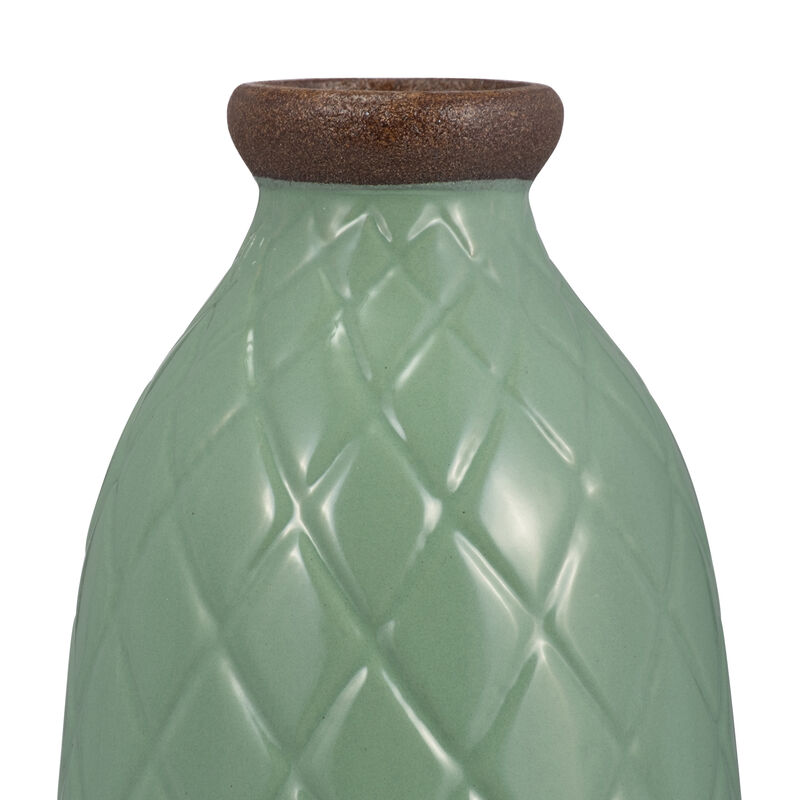 12" Plaid Textured Vase image number 3