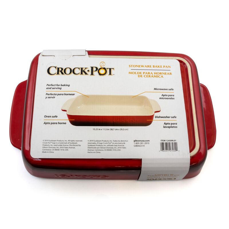 Crock Pot Artisan 5.6 Quart Stoneware Bake Pan in Red