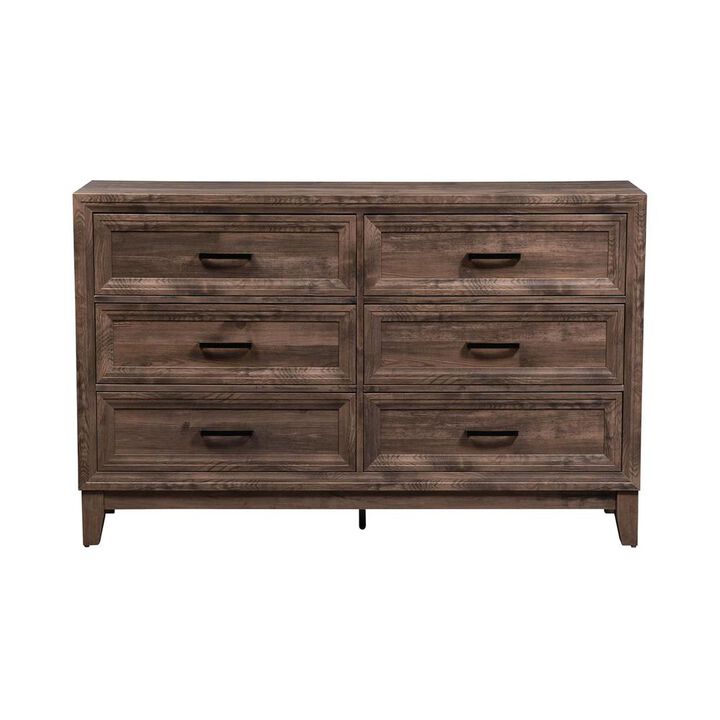 Liberty Furniture Ridgecrest 6 Drawer Dresser in Cobblestone