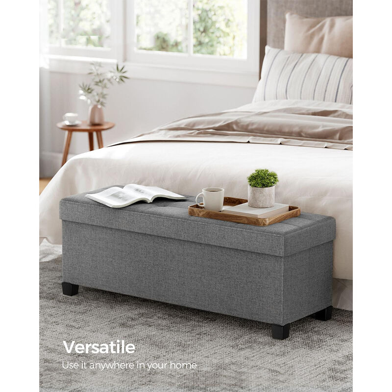 Storage Ottoman Bench for Bedroom, Living Room, or Entryway