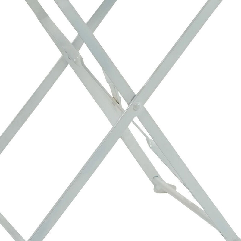 HomeRoots Set of Two White Aluminum Outdoor Folding Dining Chairs image number 3