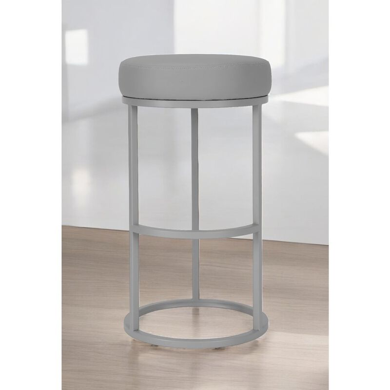 Pangea Home Stan Bar Stool Faux Leather Gray