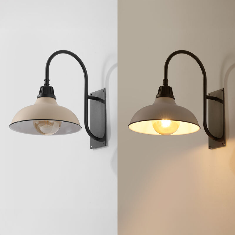 Stanley Farmhouse Industrial Indoor/Outdoor Iron LED Gooseneck Arm Outdoor Sconce