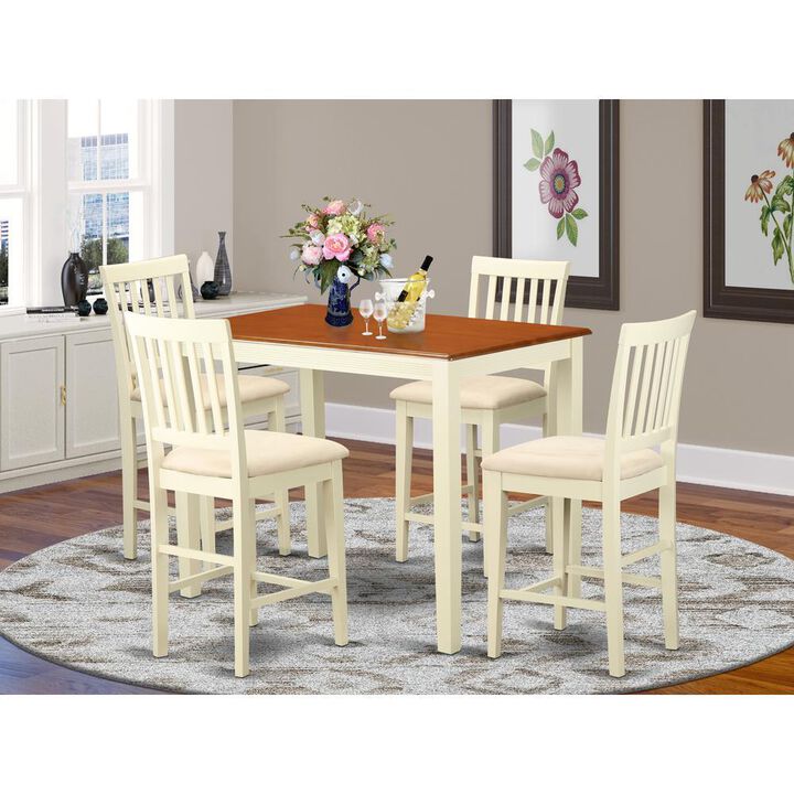 5 Pc counter height set - Dining Table and 4 counter height Dining chair.