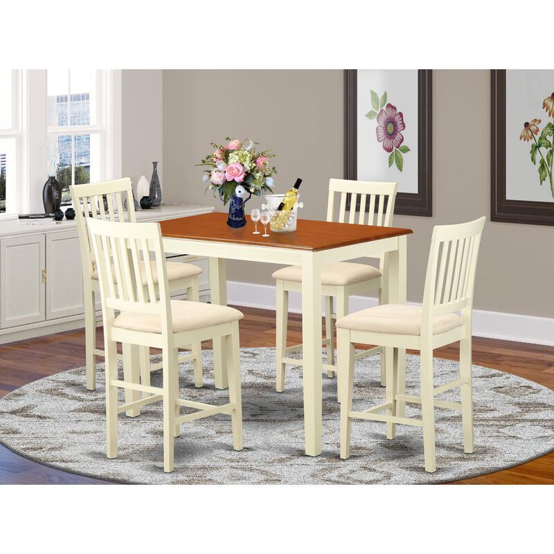 5 Pc counter height set - Dining Table and 4 counter height Dining chair.
