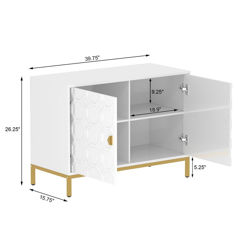 26.2 in. H Freestanding Storage Cabinet 2-Door Accent Cabinet image number 3