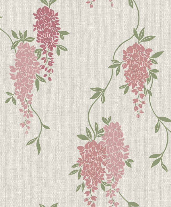 Aisla Pink Wisteria Wallpaper (Set of 2)