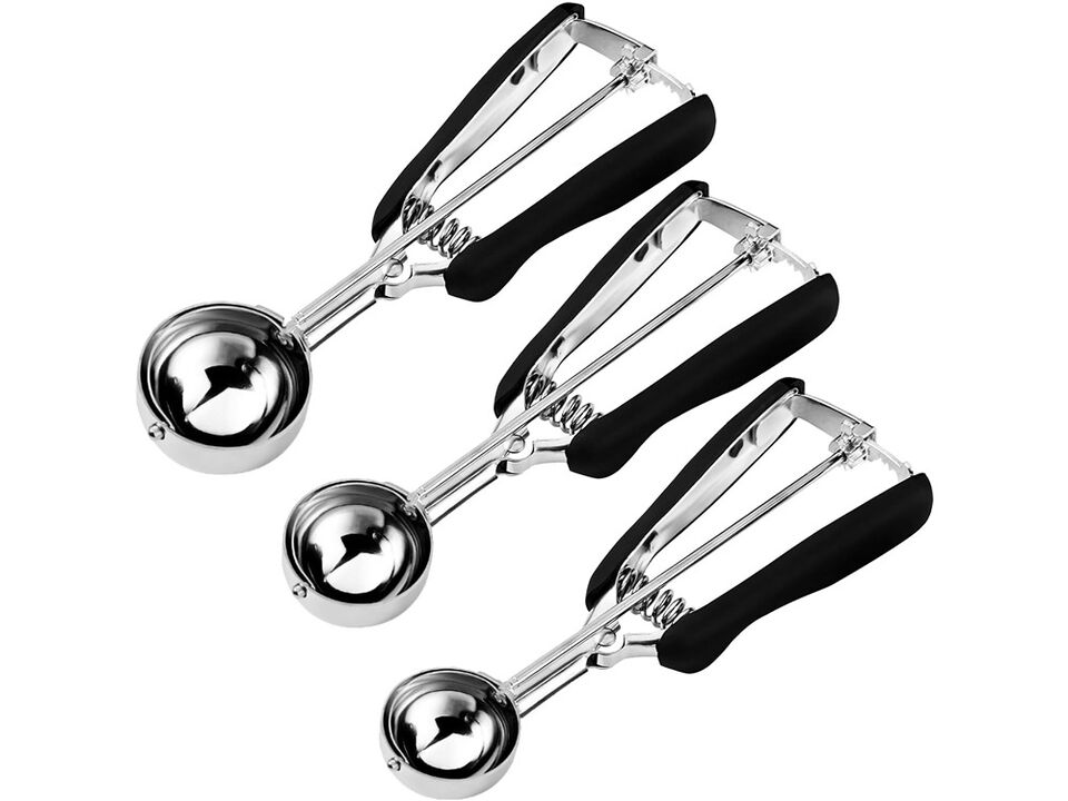 HOMURE H Cookie Scoop Set, Include 1 Tbsp/2 Tbsp/3 Tbsp, Cookie Scoops for Baking Set of 3