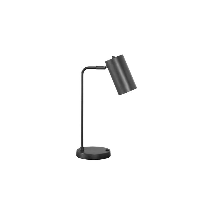Monarch Specialties I 9645 - Lighting, 18"H, Table Lamp, Usb Port Included, Grey Metal, Grey Shade, Modern