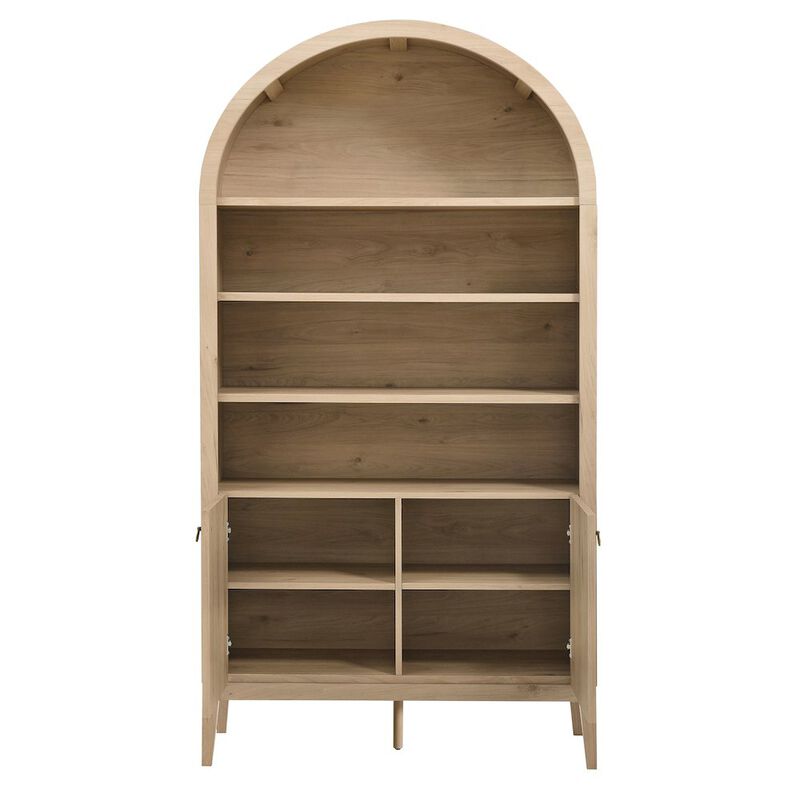 Nolan 74" Tall Wide Arched Storage Display Cabinet Bookshelf image number 6