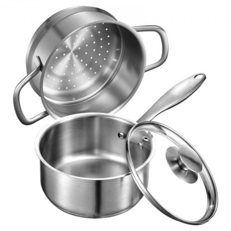 Stainless Steel Saucepan with Steamer & Glass Lid, Nonstick, Oven & Dishwasher Safe image number 8