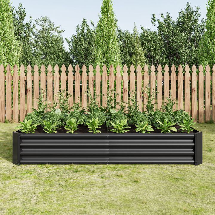 Clihome 6&times;3&times;1ft Metal Raised Rectangle Planter Beds for Plants