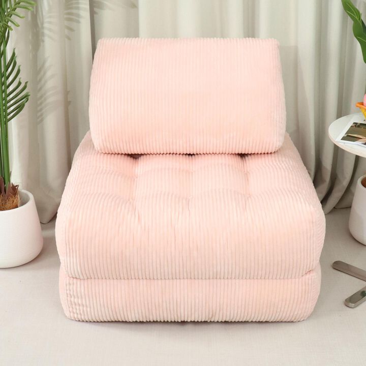 GOODSILO Large Corduroy Fabric Beanbag Couch with Fluffy Cloud Design