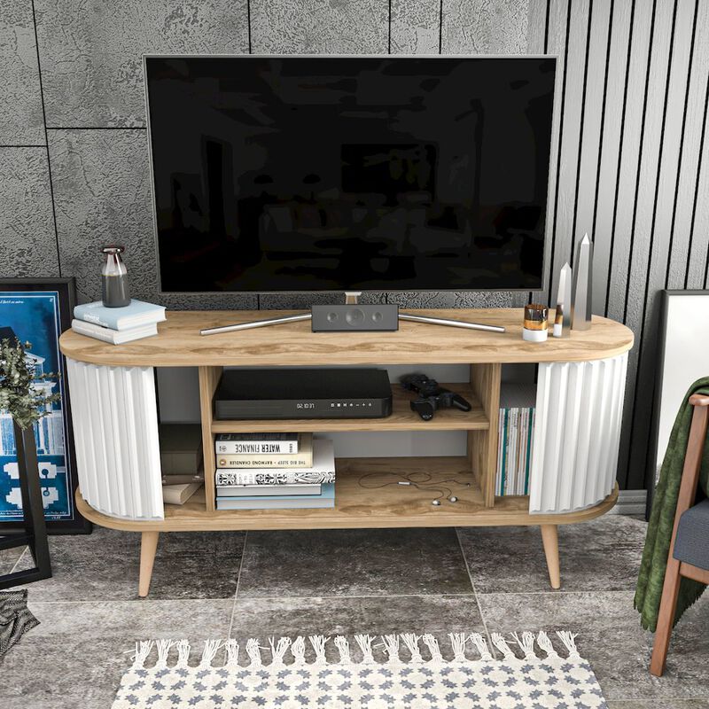 Decorotika Store 55 Tv Stand - Oud Oak & White
